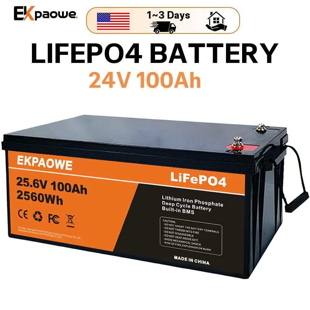 Renewable Energy Source - EKPAOWE 24V 25.6V 100AH LiFePO4 Akku